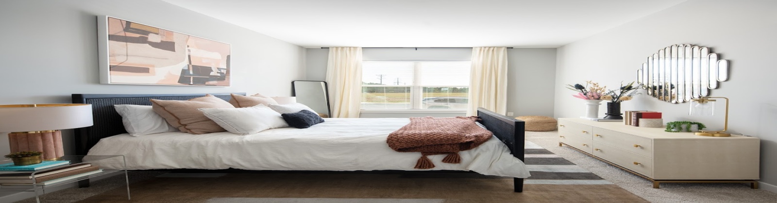 Solid Camel Plank Wood Style Flooring, 9-Foot Ceilings