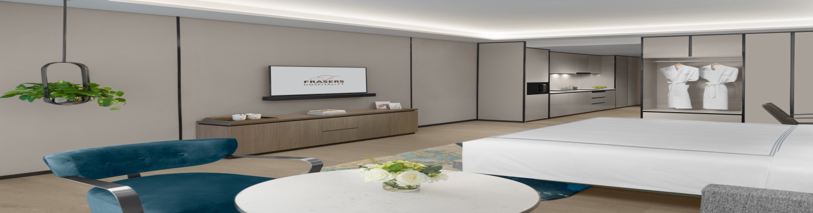 Ensuite bathroom with bathtub and shower 