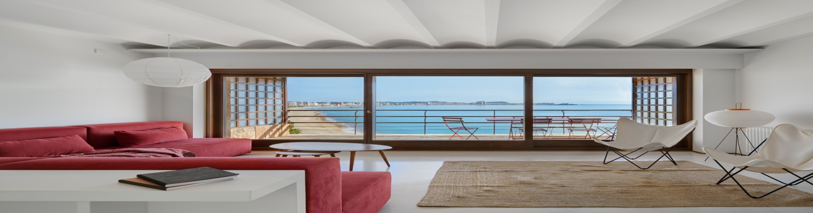 oversized windows, hardwood style flooring