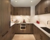 Quartz countertops, Calcutta marble backsplashes, stainless steel appliances, double paned windows 