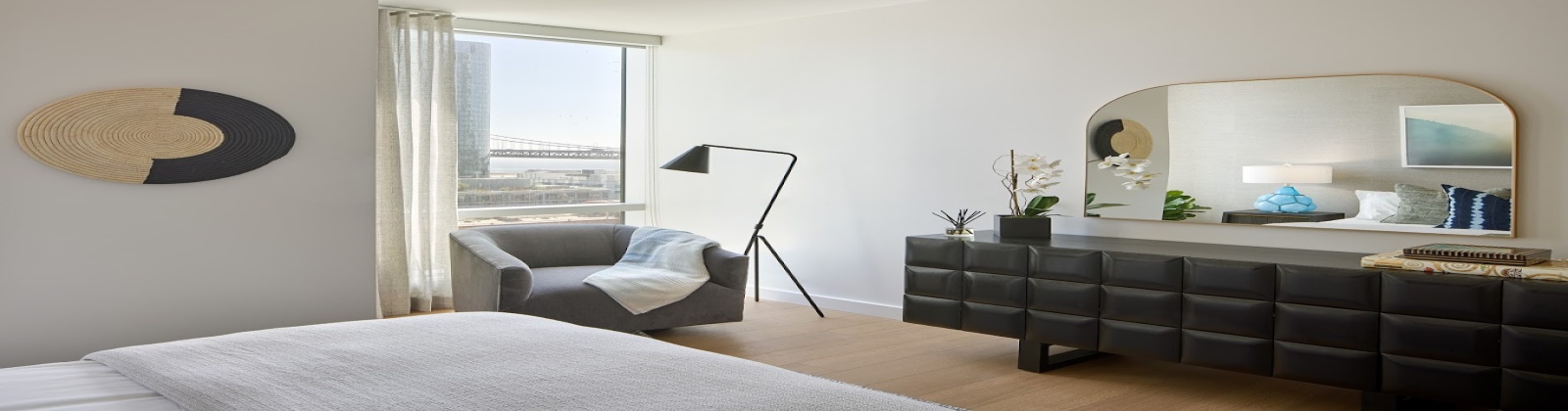 Floor to ceiling windows, wide plank and white oak flooring, 9-foot ceilings