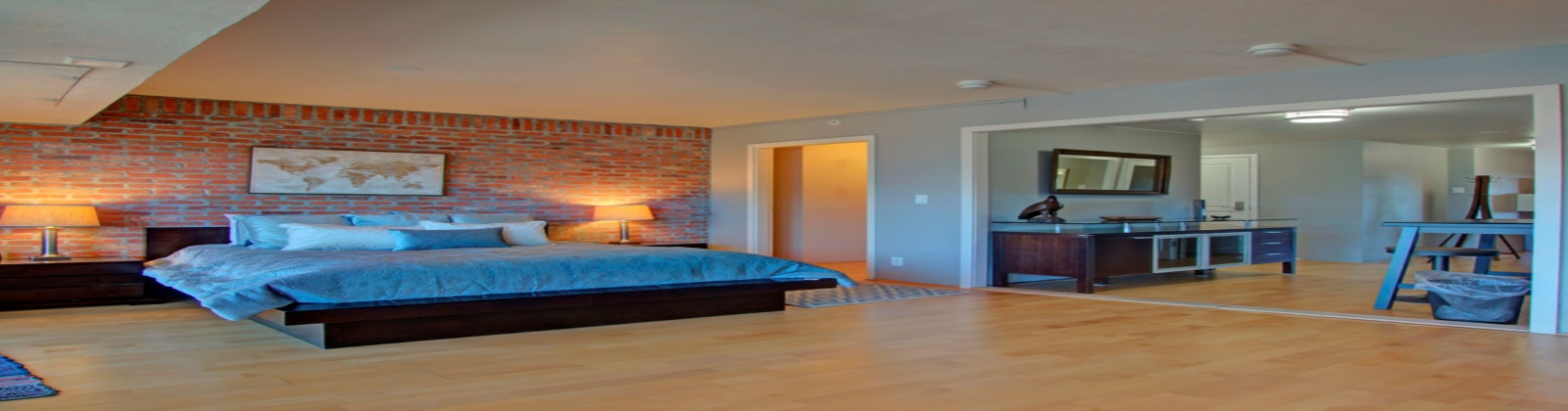 large bedroom with walk out to balcony