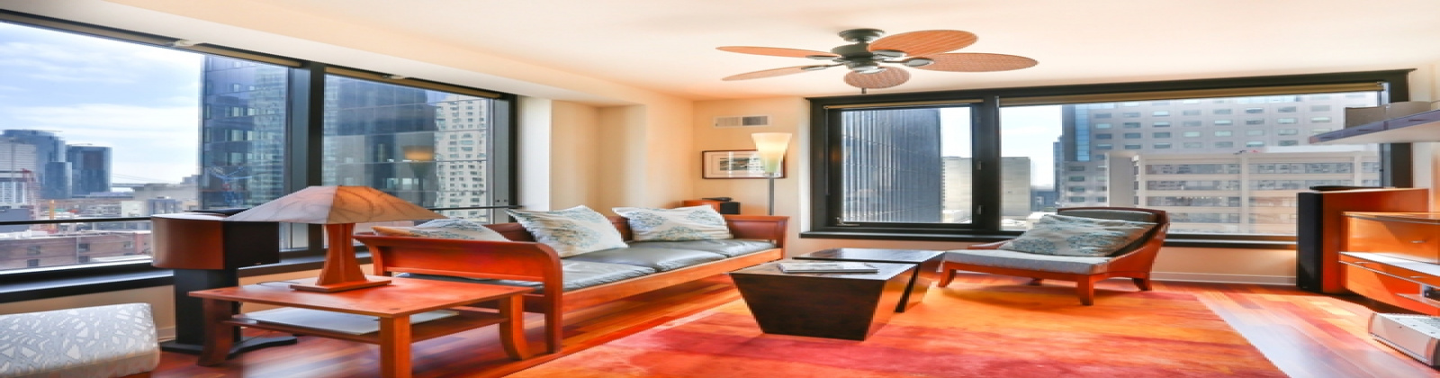 2 Bedroom/2 Bathroom condo at New Montgomery! Features: stainless steel appliances, granite counters, ceiling fan, desk, cherry wood floors, marble tiling, state-of-the art A/V system with surround sound, master with custom built-Italian queen bed and side tables, ensuite bath, walk-in closets, and twin bed that converts into sofa.

Amenities include: 24-hour attendant, bike parking, and roof deck with BBQ, gas fire pit and panoramic city views.

With a 94 Walk Score, this location offers easy access to FiDi, Union Square, the Embarcadero as well as San Francisco\'s world-class sports arenas.
No parking.